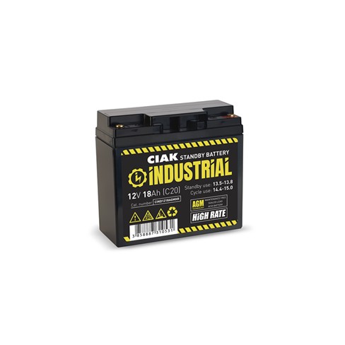 Hermetik baterija CIAK INDUSTRIAL 12V-18Ah T3 high rate 181,5x76,5x167,5/167,5