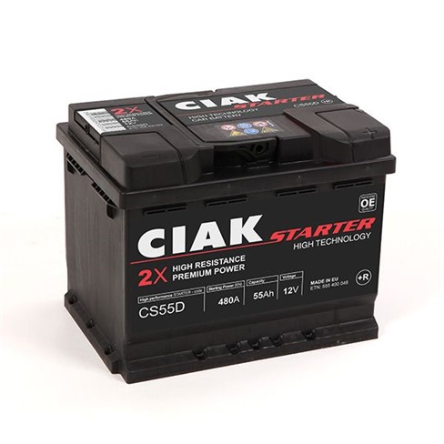 Akumulator CIAK Starter 12V- 55 Ah D+ 242x175x190 / CS55D