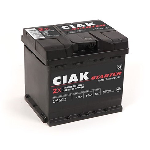 Akumulator CIAK Starter 12V- 50 Ah D+ 207x175x190 / CS50D