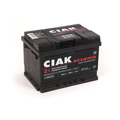 Akumulator CIAK Starter 12V- 60 Ah D+ 242x175x175 / CS60D